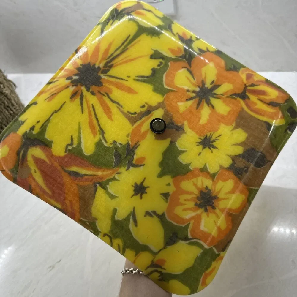 Quaker Fashion Flair Flower Power Fiberglass Serving Tray & Bowl Set Vintage MCM
